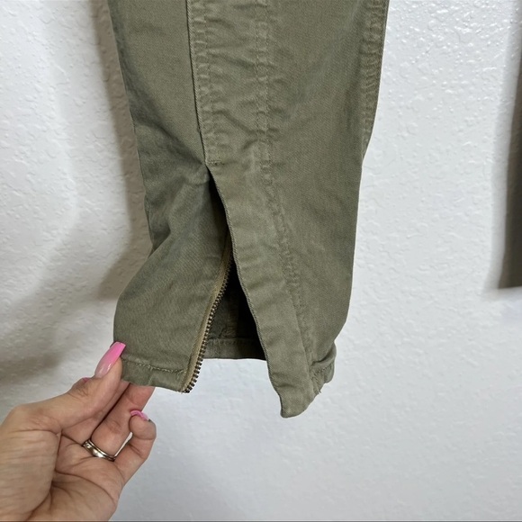 J. Crew Pants Womens 25 Moto Skinny Zip Slit Front Hem Olive Green Military K - Picture 4 of 9
